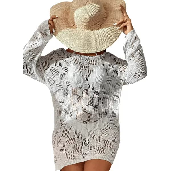 SweatyRocks Women's Beach Swimsuit Hollow Out Cover Up Bathing Suit Cover For Swimwear