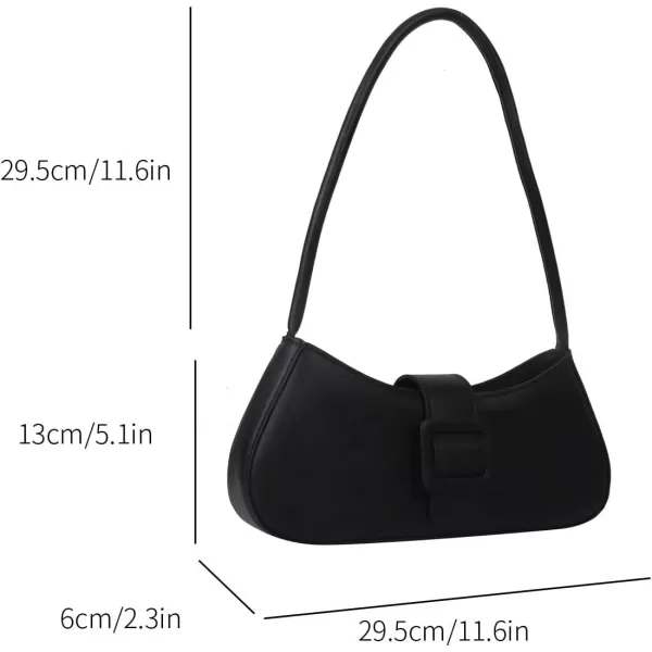 SweatyRocks Women's Buckle Decorated Bag Clutch Purse Top Handle Vintage Bags Solid Shoulder Handbag