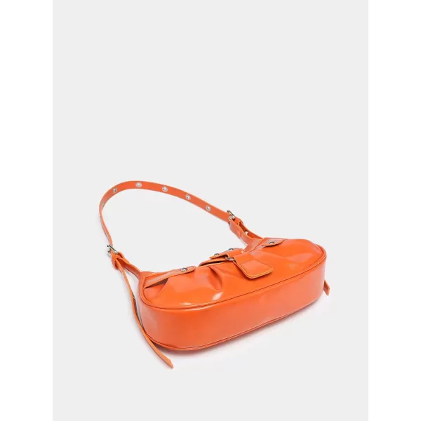 SweatyRocks Women's Buckle Leather Crocodile Embossed Zipper Handbag Shoulder Bag with Adjustable Strap