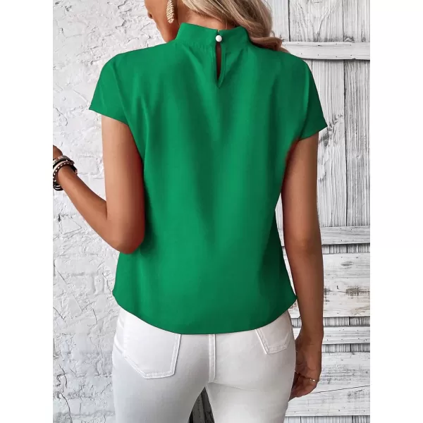SweatyRocks Women's Cap Sleeve Cut Out Blouses Casual Solid Plain Twist Front Shirt Tops