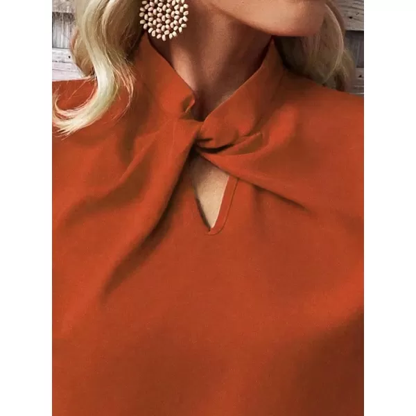 SweatyRocks Women's Cap Sleeve Cut Out Blouses Casual Solid Plain Twist Front Shirt Tops