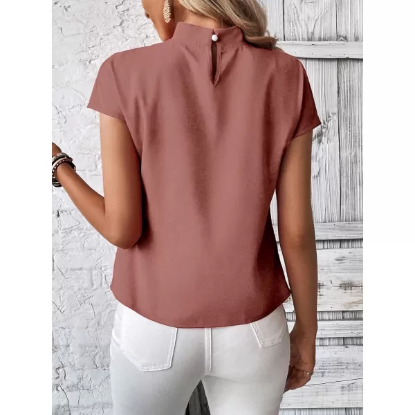 SweatyRocks Women's Cap Sleeve Cut Out Blouses Casual Solid Plain Twist Front Shirt Tops