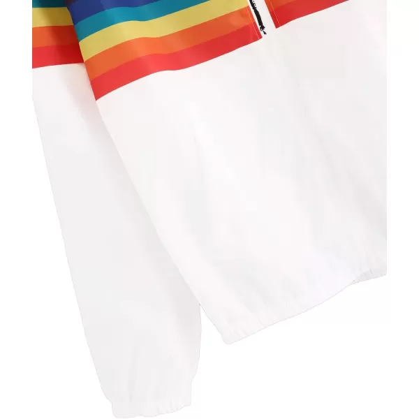 SweatyRocks Women's Casual Color Block Drawstring Hooded Windbreaker Jacket