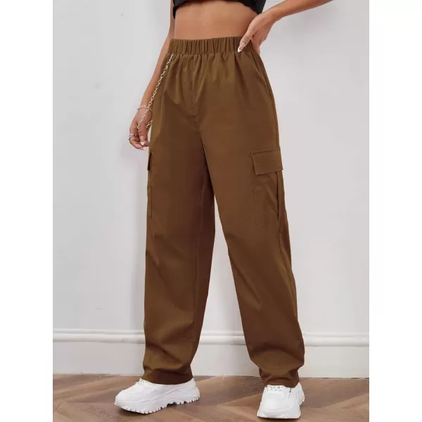 SweatyRocks Women's Casual Drawstring Waist Jogger Workout Cargo Pants with Pockets