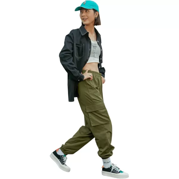 SweatyRocks Women's Casual Drawstring Waist Jogger Workout Cargo Pants with Pockets