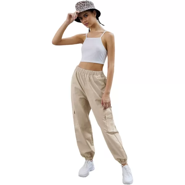 SweatyRocks Women's Casual Drawstring Waist Jogger Workout Cargo Pants with Pockets