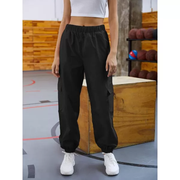 SweatyRocks Women's Casual Drawstring Waist Jogger Workout Cargo Pants with Pockets