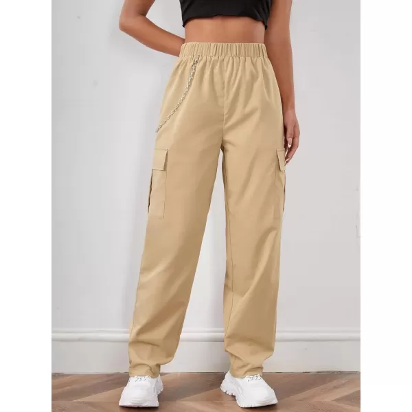 SweatyRocks Women's Casual Drawstring Waist Jogger Workout Cargo Pants with Pockets