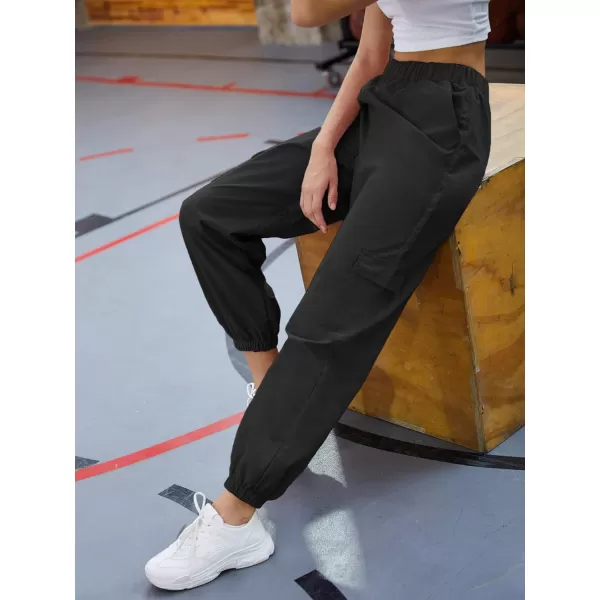 SweatyRocks Women's Casual Drawstring Waist Jogger Workout Cargo Pants with Pockets