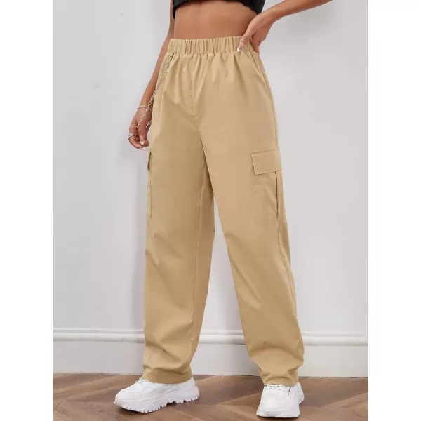SweatyRocks Women's Casual Drawstring Waist Jogger Workout Cargo Pants with Pockets