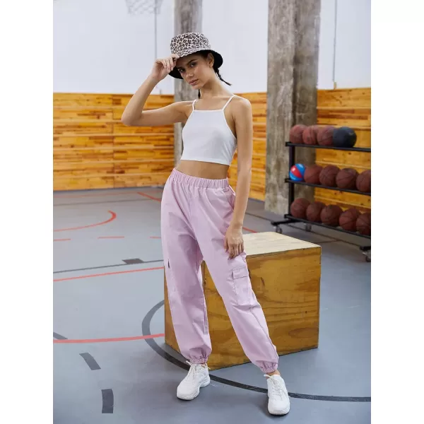 SweatyRocks Women's Casual Drawstring Waist Jogger Workout Cargo Pants with Pockets