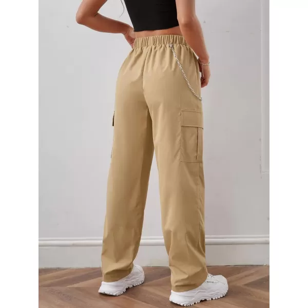 SweatyRocks Women's Casual Drawstring Waist Jogger Workout Cargo Pants with Pockets