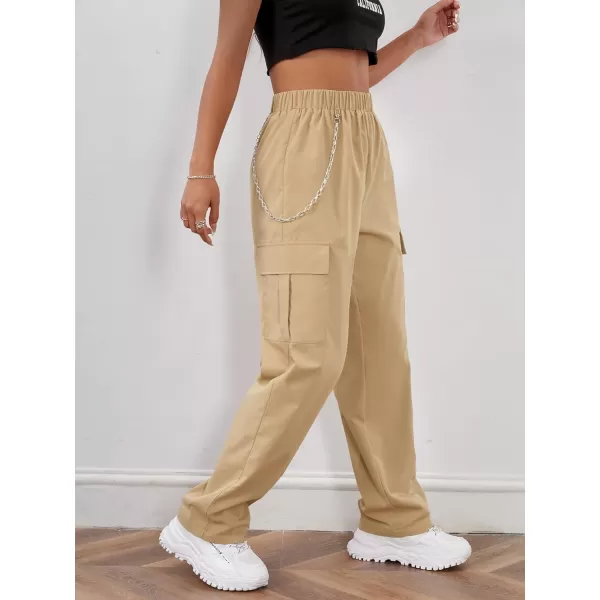 SweatyRocks Women's Casual Drawstring Waist Jogger Workout Cargo Pants with Pockets