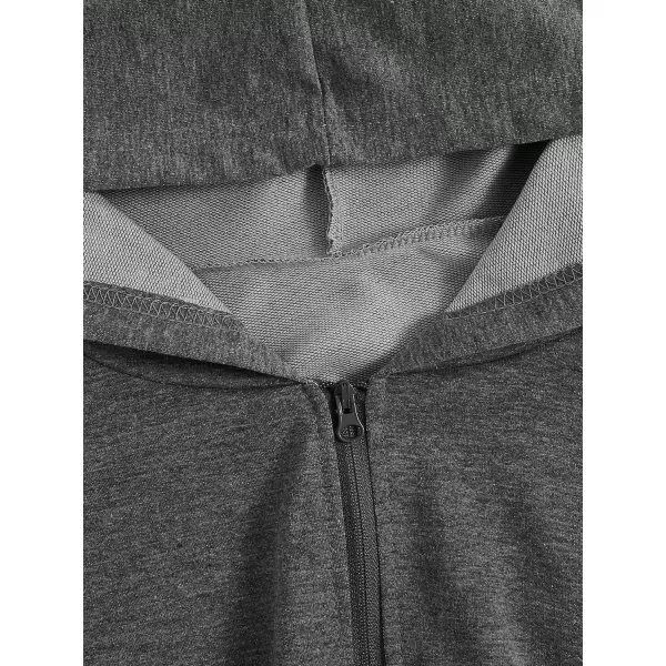SweatyRocks Women's Casual Full Zip Crop Top Hoodie Sweatshirt Jacket