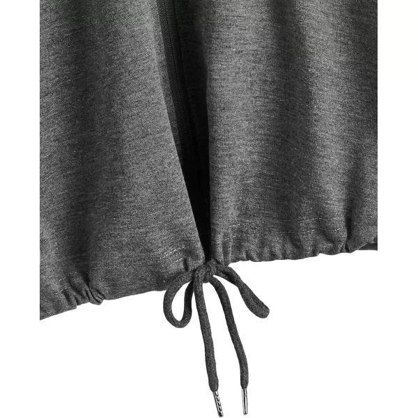 SweatyRocks Women's Casual Full Zip Crop Top Hoodie Sweatshirt Jacket