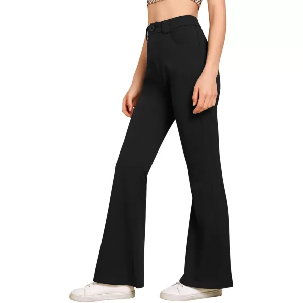 SweatyRocks Women's Casual High Waist Flare Leg Bell Bottom Pants Work Office Trousers