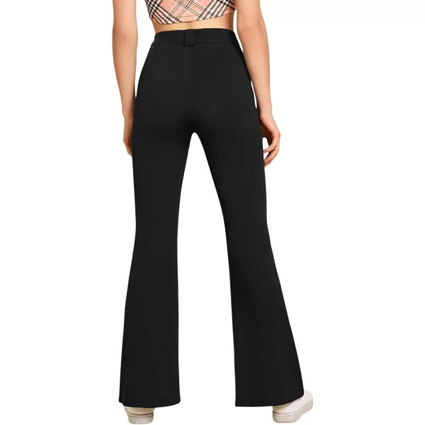 SweatyRocks Women's Casual High Waist Flare Leg Bell Bottom Pants Work Office Trousers