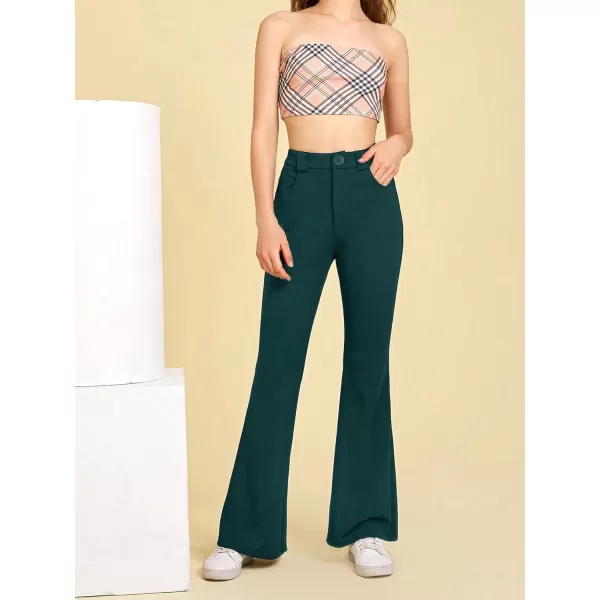 SweatyRocks Women's Casual High Waist Flare Leg Bell Bottom Pants Work Office Trousers