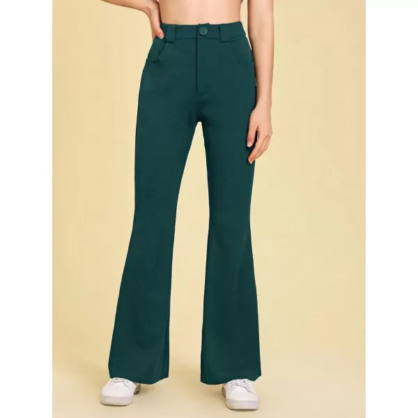 SweatyRocks Women's Casual High Waist Flare Leg Bell Bottom Pants Work Office Trousers