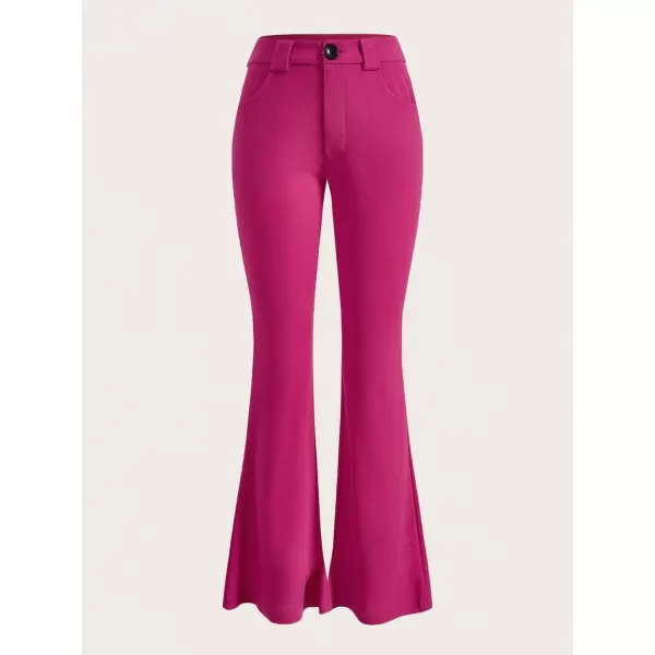 SweatyRocks Women's Casual High Waist Flare Leg Bell Bottom Pants Work Office Trousers