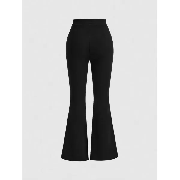 SweatyRocks Women's Casual High Waist Flare Leg Bell Bottom Pants Work Office Trousers