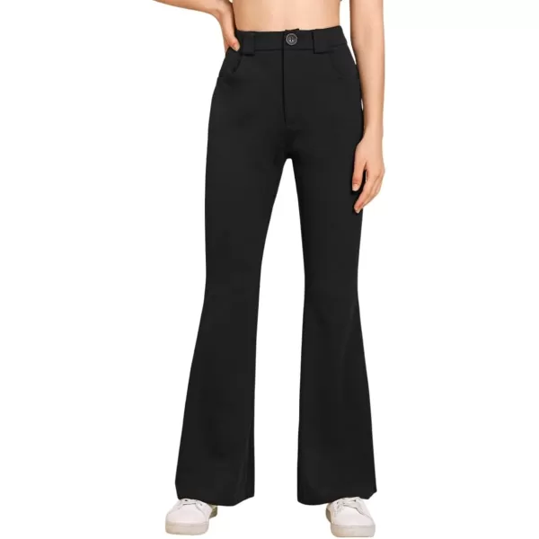SweatyRocks Women's Casual High Waist Flare Leg Bell Bottom Pants Work Office Trousers