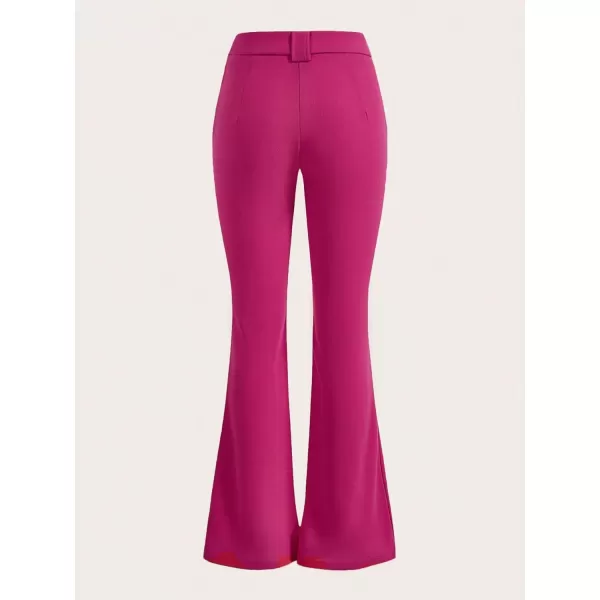 SweatyRocks Women's Casual High Waist Flare Leg Bell Bottom Pants Work Office Trousers