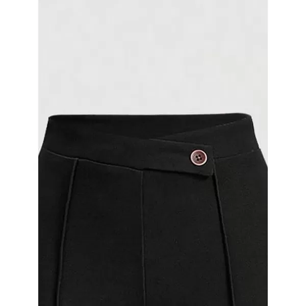 SweatyRocks Women's Casual High Waist Flare Leg Bell Bottom Pants Work Office Trousers