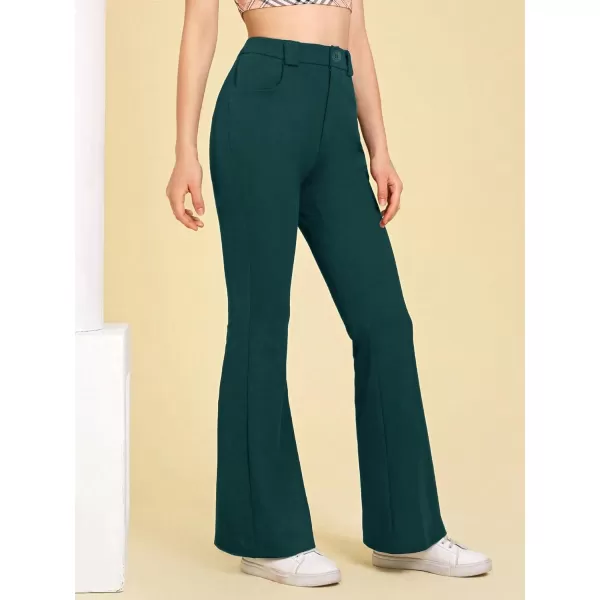 SweatyRocks Women's Casual High Waist Flare Leg Bell Bottom Pants Work Office Trousers
