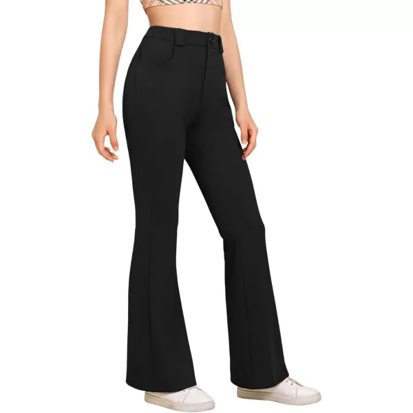 SweatyRocks Women's Casual High Waist Flare Leg Bell Bottom Pants Work Office Trousers