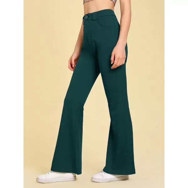 SweatyRocks Women's Casual High Waist Flare Leg Bell Bottom Pants Work Office Trousers