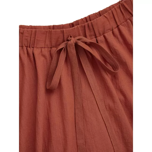 SweatyRocks Women's Casual High Waist Pleated A-Line Midi Skirt with Pocket