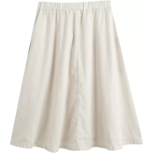 SweatyRocks Women's Casual High Waist Pleated A-Line Midi Skirt with Pocket