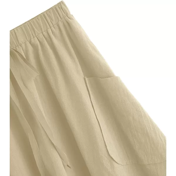SweatyRocks Women's Casual High Waist Pleated A-Line Midi Skirt with Pocket