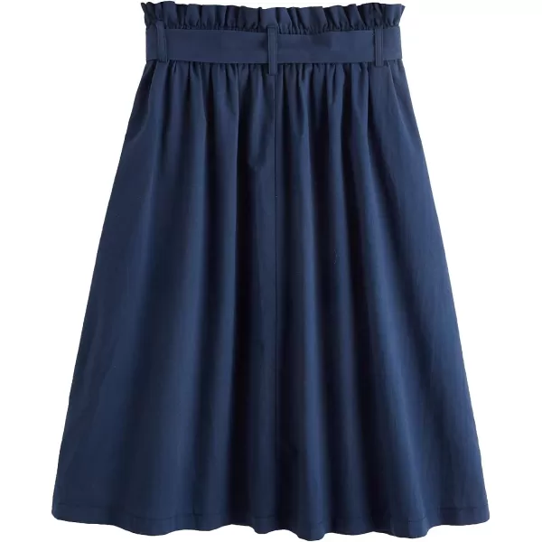 SweatyRocks Women's Casual High Waist Pleated A-Line Midi Skirt with Pocket