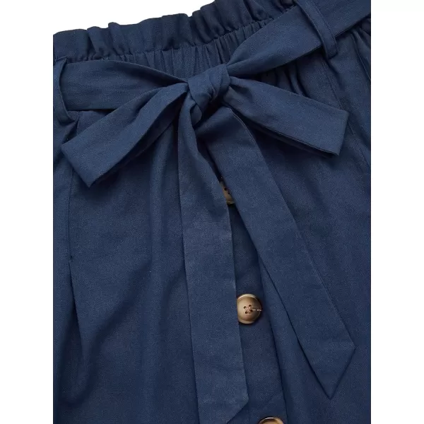 SweatyRocks Women's Casual High Waist Pleated A-Line Midi Skirt with Pocket