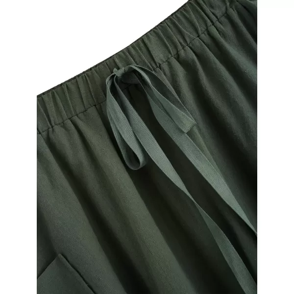 SweatyRocks Women's Casual High Waist Pleated A-Line Midi Skirt with Pocket