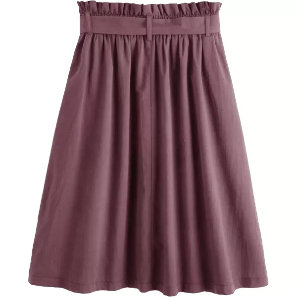 SweatyRocks Women's Casual High Waist Pleated A-Line Midi Skirt with Pocket