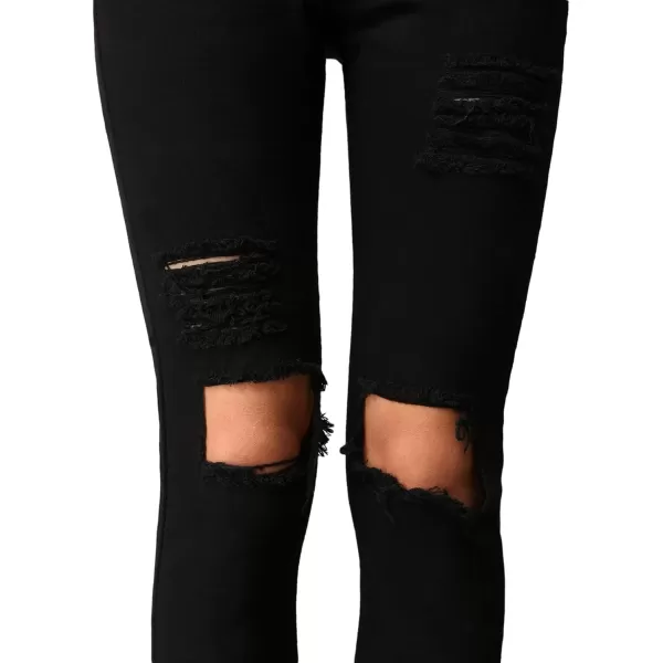 SweatyRocks Women's Casual High Waist Ripped Skinny Jeans Distressed Denim Pants