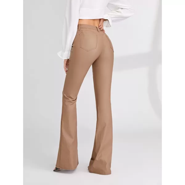 SweatyRocks Women's Casual High Waisted Denim Pants Stretchy Flare Leg Long Jeans
