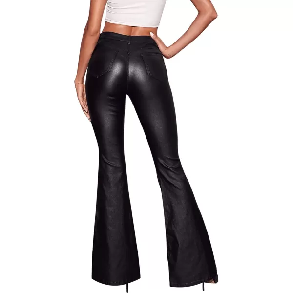 SweatyRocks Women's Casual High Waisted Denim Pants Stretchy Flare Leg Long Jeans
