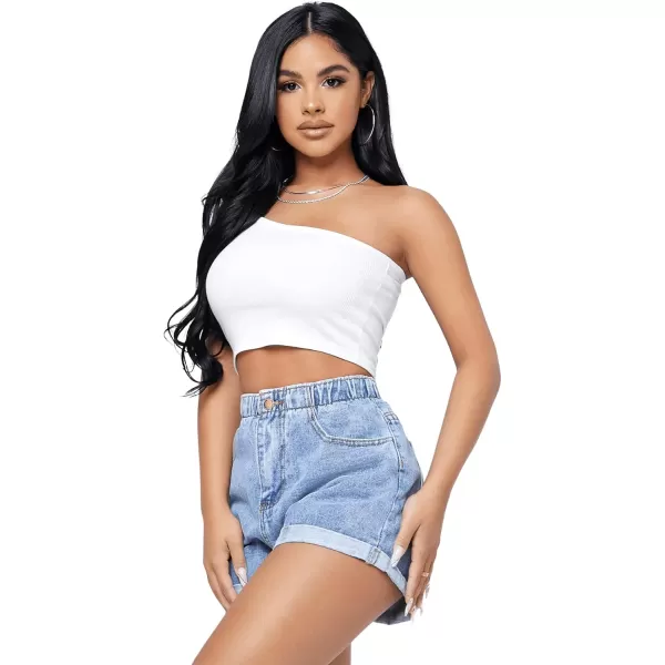 SweatyRocks Women's Casual High Waisted Wide Leg Denim Shorts Cuffed Hem Zipper Denim Jeans Shorts