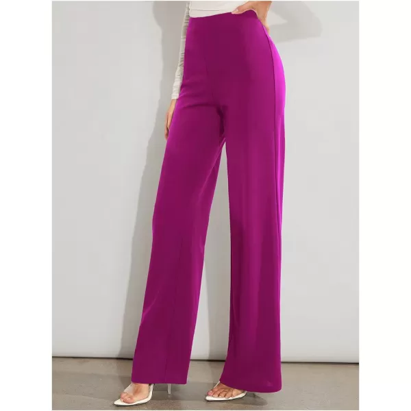 SweatyRocks Women's Casual High Waisted Wide Leg Long Pant Trouser Business Work Pants