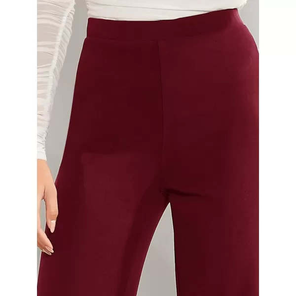 SweatyRocks Women's Casual High Waisted Wide Leg Long Pant Trouser Business Work Pants