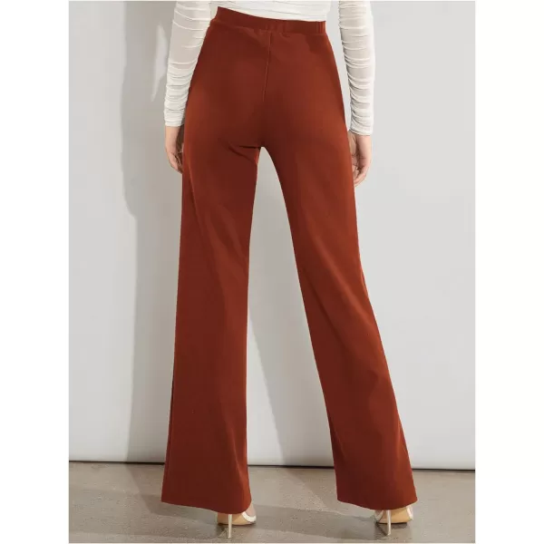 SweatyRocks Women's Casual High Waisted Wide Leg Long Pant Trouser Business Work Pants