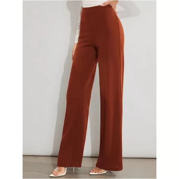 SweatyRocks Women's Casual High Waisted Wide Leg Long Pant Trouser Business Work Pants