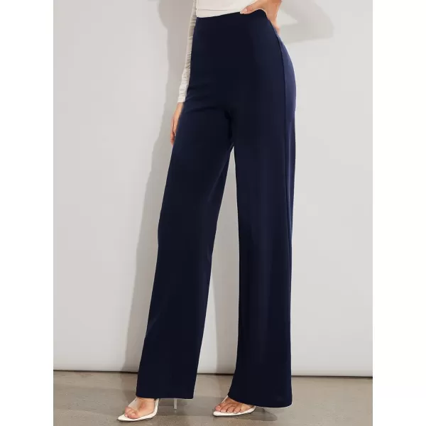 SweatyRocks Women's Casual High Waisted Wide Leg Long Pant Trouser Business Work Pants