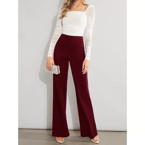 SweatyRocks Women's Casual High Waisted Wide Leg Long Pant Trouser Business Work Pants