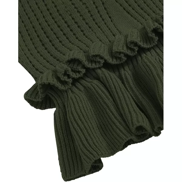 SweatyRocks Women's Casual Knit Top Sleeveless Ruffle Hem V Neck Peplum Crop Tank Top