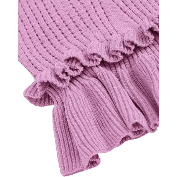 SweatyRocks Women's Casual Knit Top Sleeveless Ruffle Hem V Neck Peplum Crop Tank Top